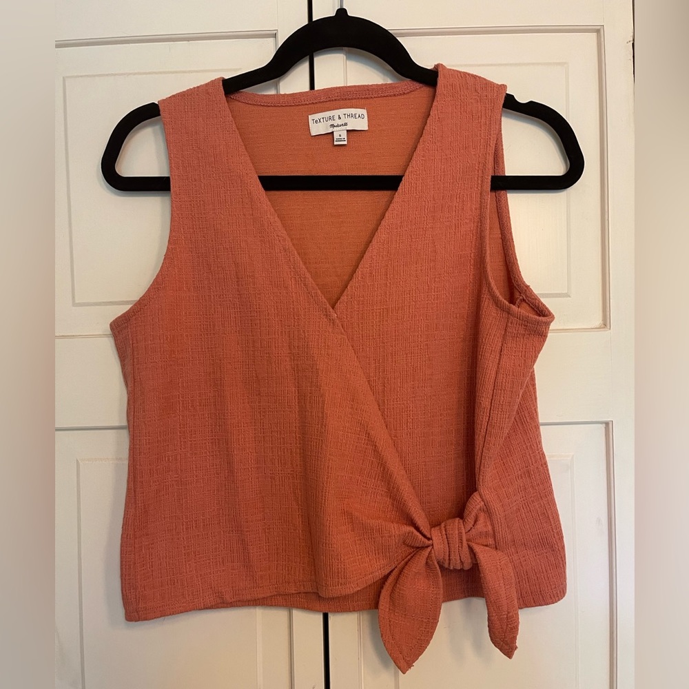 Madewell Orange Wrap Blouse - Picture 2 of 7